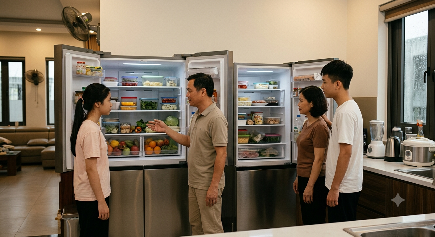 Xác định dung tích tủ lạnh dựa trên số lượng thành viên